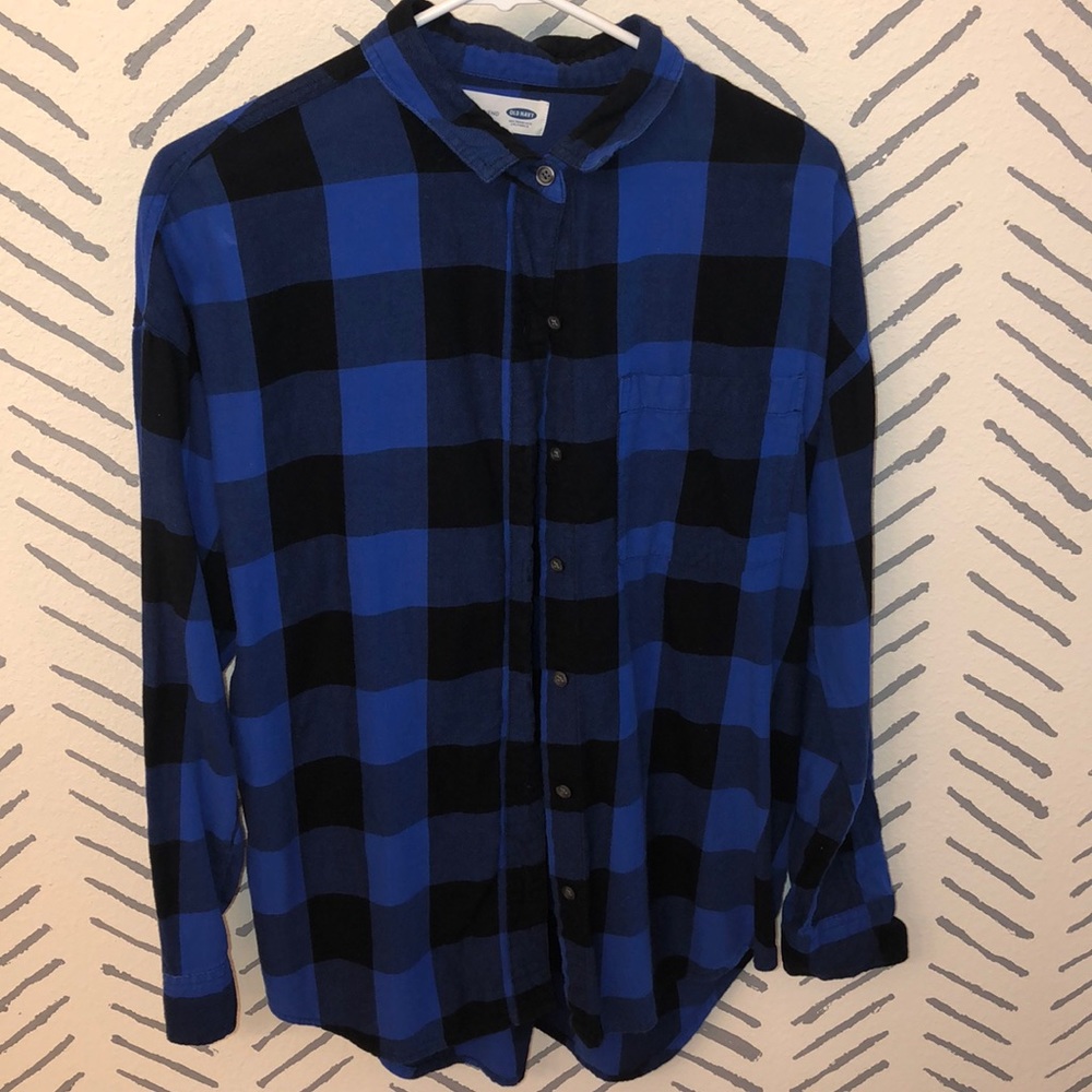 Old Navy Blue boyfriend flannel